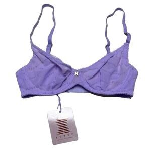 Savage X Fenty Flocked Logo Unlined Demi Bra Size 30C